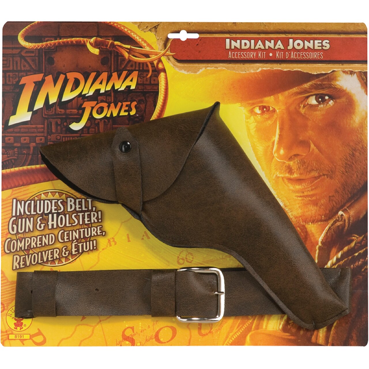 The Costume Center Brown and Silver Indiana Jones Gun with Belt and Holster Halloween Costume Accessory